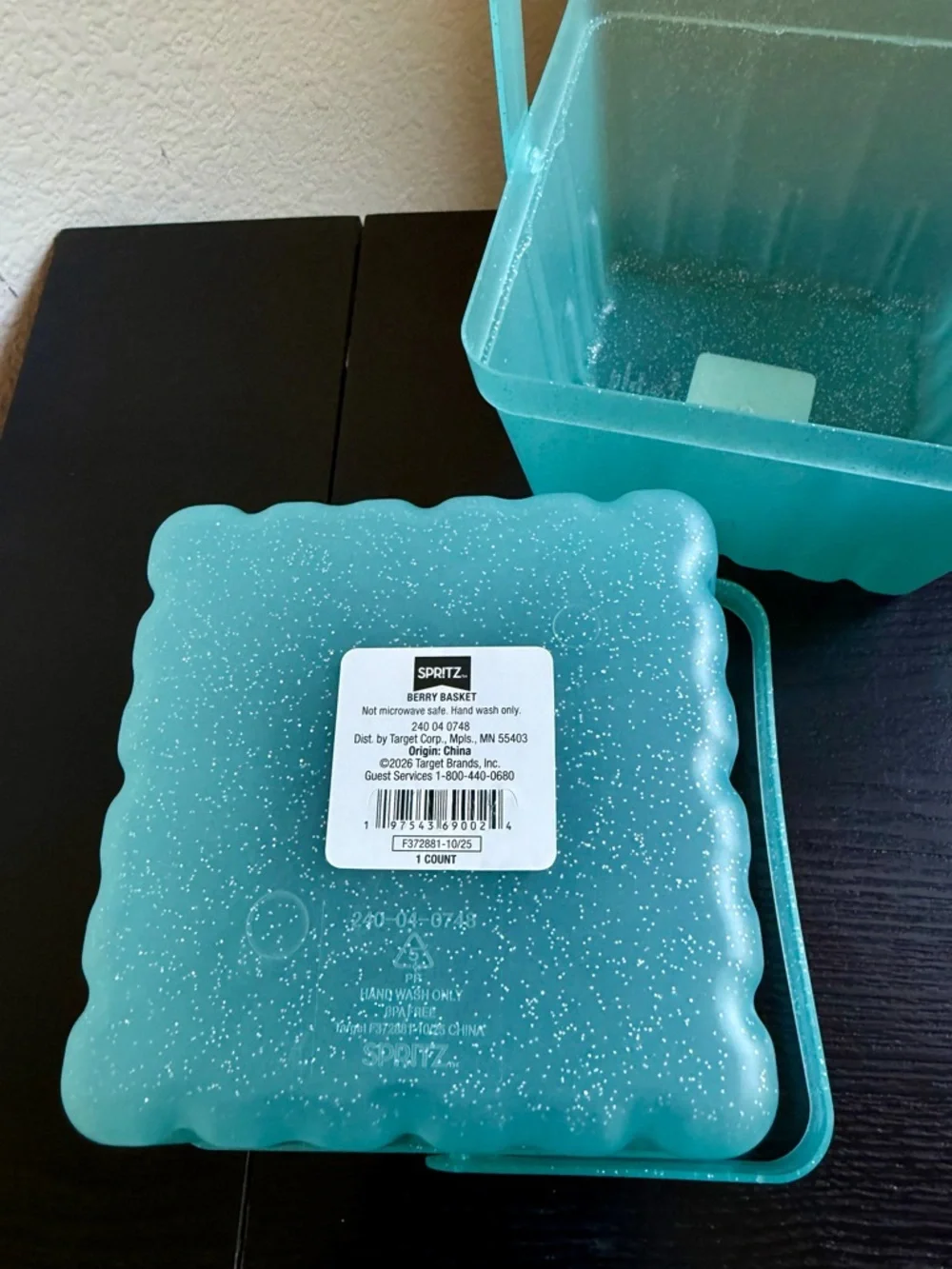 Set of 2 Target Spritz Blue Sparkle Baskets NEW